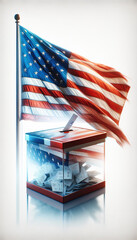 american flag and ballot vote