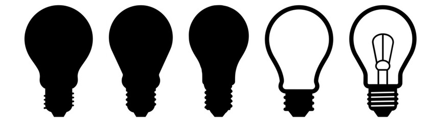 Bulb silhouette set vector design big pack of illustration and icon