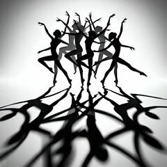 Shadow Dance: Harmony of Movement and Art. AI Generation.