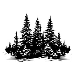 Fototapeta premium pine trees silhouettes. vector illustrator.