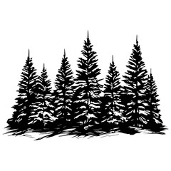 pine trees silhouettes. vector illustrator.
