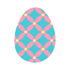 Egg with geometric flower pattern, Easter holiday design element, vector