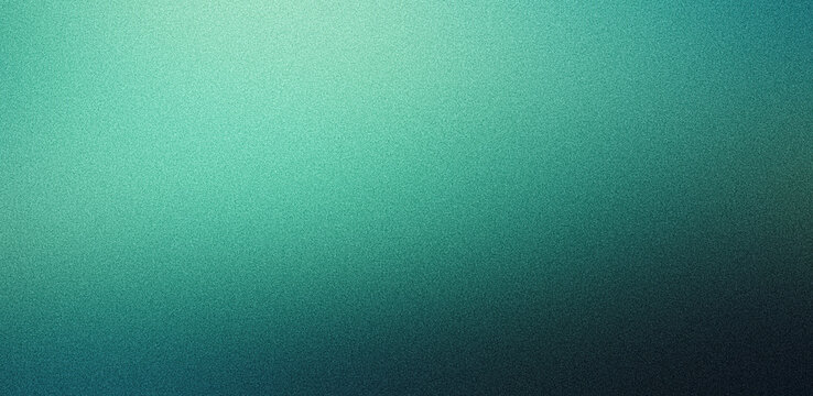 Grainy gradient aqua green background light to dark ocean green smooth noise texture aquamarine banner backdrop design