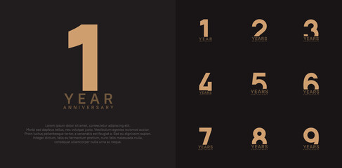 anniversary logo style vector design with brown color can be use for celebration day