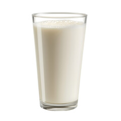 Glass of milk isolated on transparent background generative ai