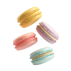Fototapeta premium macarons isolated on transparent background generative ai