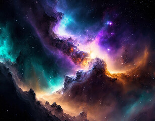 Space Galaxy Nebula Background. Universe Science Astronomy Concept.