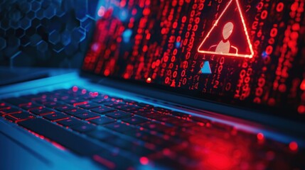 monitor Hacker using laptop to dark web.digital security concept