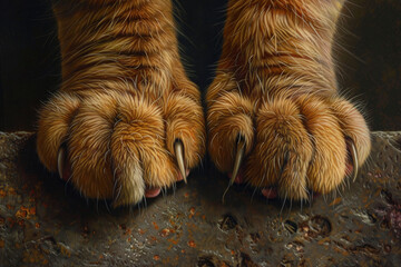 cat's paws close up