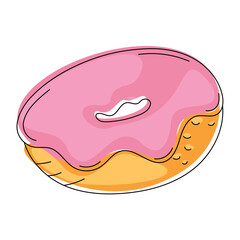 Donut Fast food icon sketch Vector illustration
