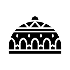 Cap icon in line, solid style on white background