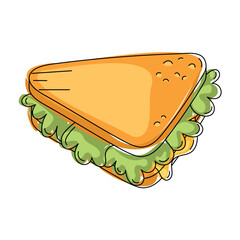 Sandwich Fast food icon sketch Vector illustration