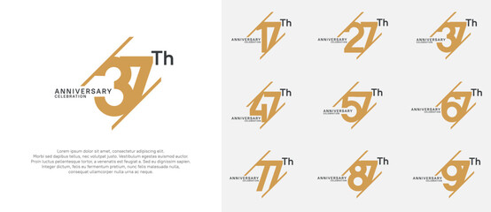 anniversary logotype vector set with brown and black color can be use for celebration purpose