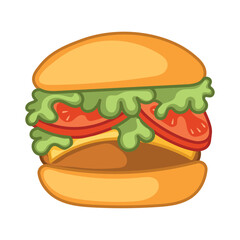 Burger Fast food icon sketch Vector illustration