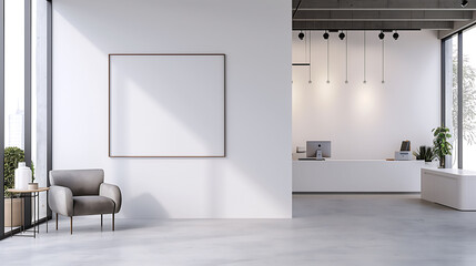 Fototapeta premium Modern living room with empty wall decoration mockup.