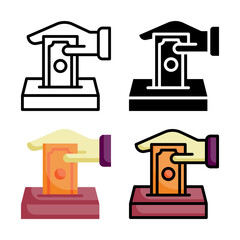 Infaq icon set style collection in line, solid, flat, flat line style on white background