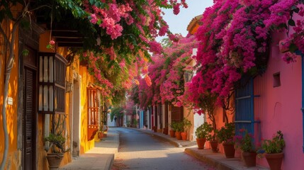 Fototapeta premium beautiful colonial house in cartagena colombia generative ai