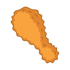 Breaded chicken leg Fast food icon sketch Vector illustration