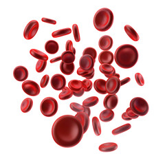 red blood cells isolated on transparent background generative ai