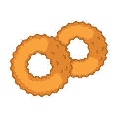 Fried onion rings Fast food icon sketch Vector illustration