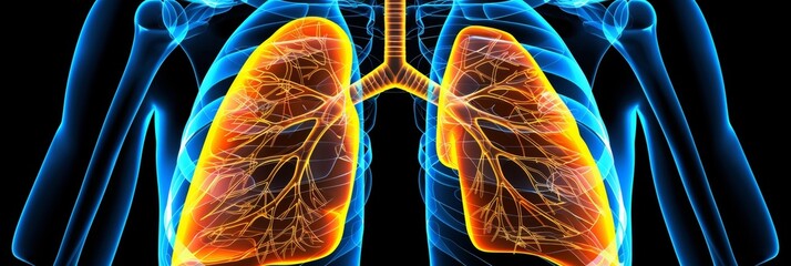 Common respiratory infections  pneumonia, bronchitis, tuberculosis affecting lungs - obrazy, fototapety, plakaty
