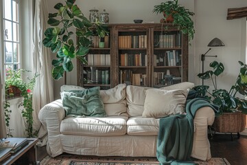 Explore a budget-friendly living space transformation in a DIY interior decorating blog post, stylish and accessible.