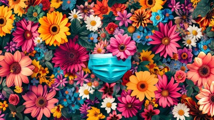 Flowers background for seasonal allergy concept - obrazy, fototapety, plakaty