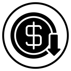 reduce cost glyph icon