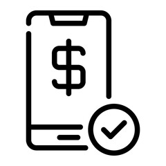 mobile phone line icon