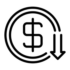 reduce cost line icon