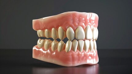 Obraz premium Close-up view of 3d human teeth model
