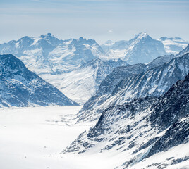 Breathtaking view of Jungfraujoch region