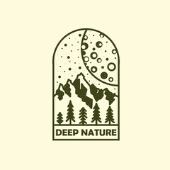 Outdoor monoline minimalist badge design