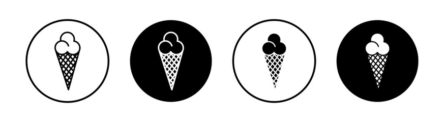 Ice cream flat line icon set. Ice cream Thin line illustration vector