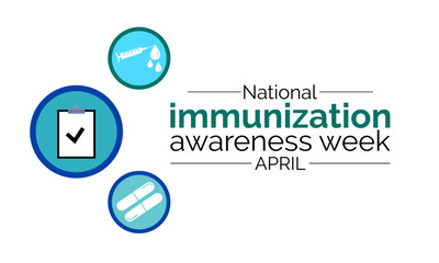 World Immunization week observed in last week of April from 24th to 30th.
Banner, poster, flyer. Vector illustration. Vector illustration.