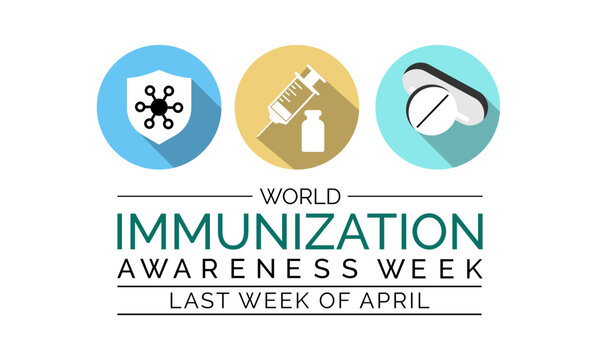 World Immunization week observed in last week of April from 24th to 30th.
Banner, poster, flyer. Vector illustration. Vector illustration.