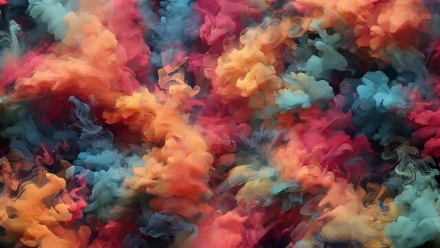 Colorful smoke background. Seamless looping time-lapse animation background. Live wallpaper or screen saver video
