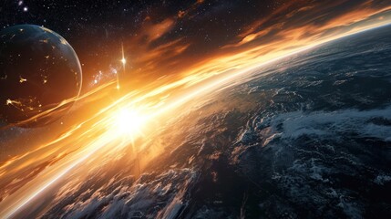 Beautiful view of planet in space. - obrazy, fototapety, plakaty