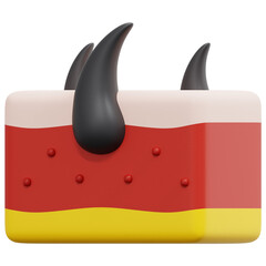 skin 3d render icon illustration
