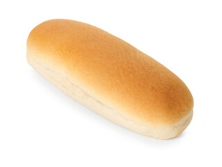 One fresh hot dog bun isolated on white