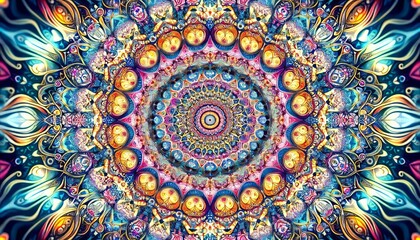 Kaleidoscope background. Generative AI