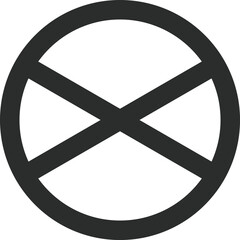 ミニ標識の線画単品イラスト　通行止め