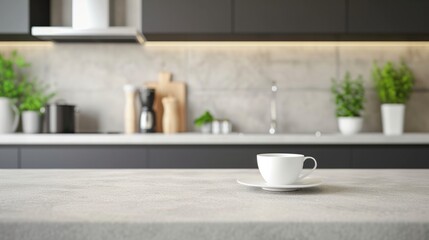 Obraz na płótnie Canvas Kitchen island countertop with coffee set generative ai