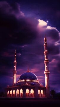 Islamic Background With Mosque And Beautiful Sky