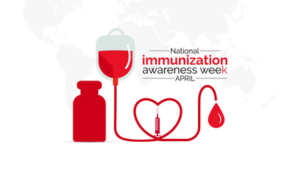 World Immunization week observed in last week of April from 24th to 30th.
Banner, poster, flyer. Vector illustration. Vector illustration.
