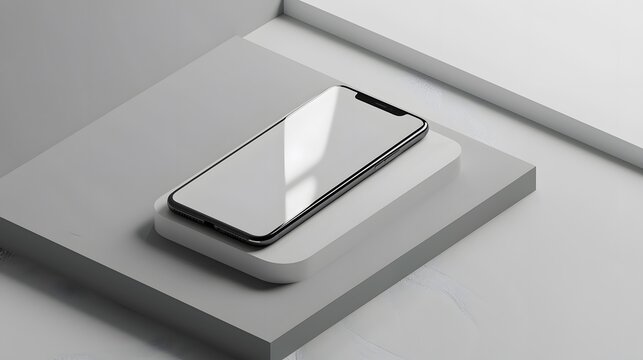 smartphone blank screen frameless modern design mockup