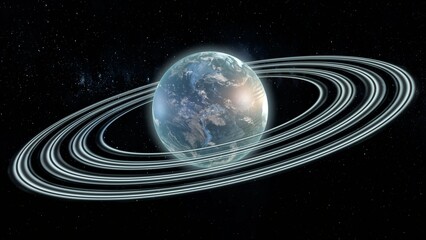 3d rendering of Rings around exoplanets © Love Employee