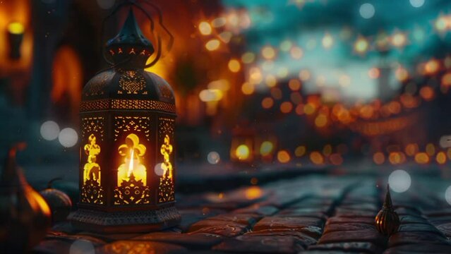 Islamic Background With Decorative Islamic Lantern