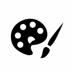 palette with brushes