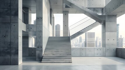 Obraz premium poster template in concrete industrial